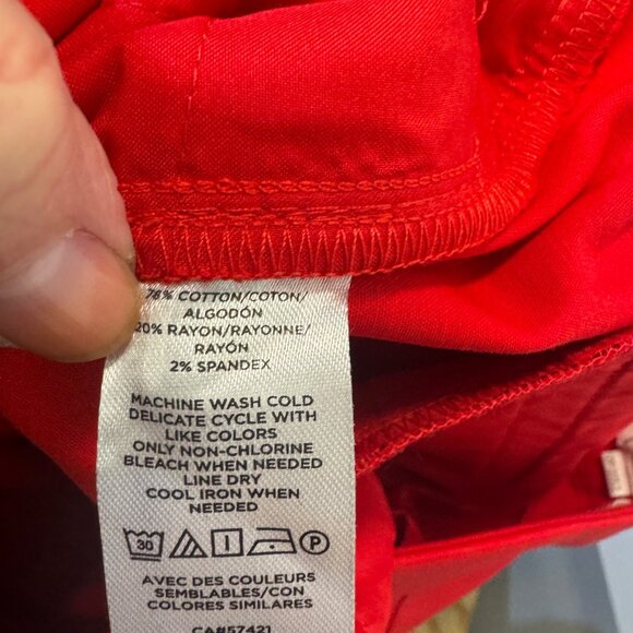 Loft Womens The Riviera Crop Pant Red Size 0P - Picture 7 of 7